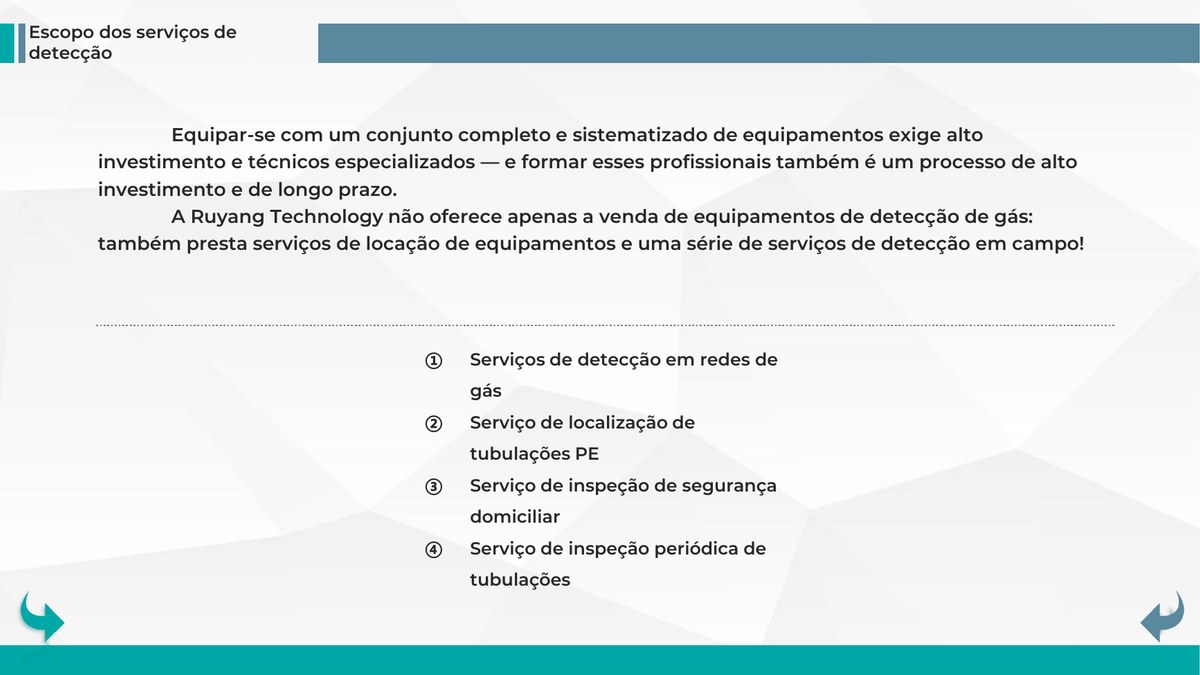 Serviços de detecção de gás em campo com relatórios e equipe técnica